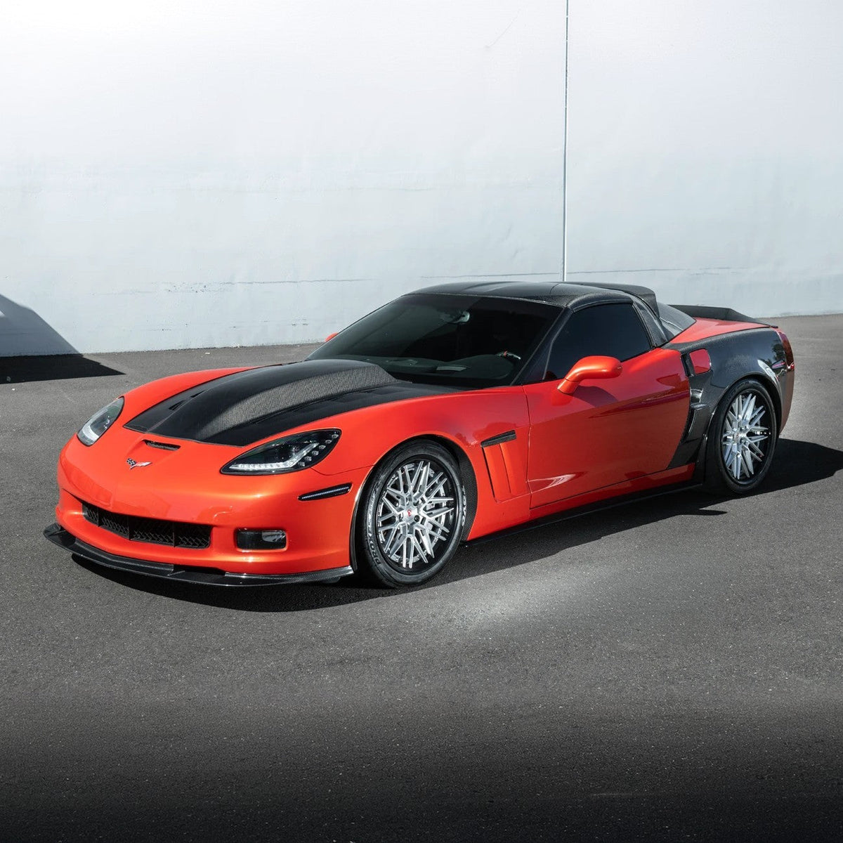 Corvette C6 Carbon Fiber Factory Style Front Fender Rear Extension Splash Guards image 4