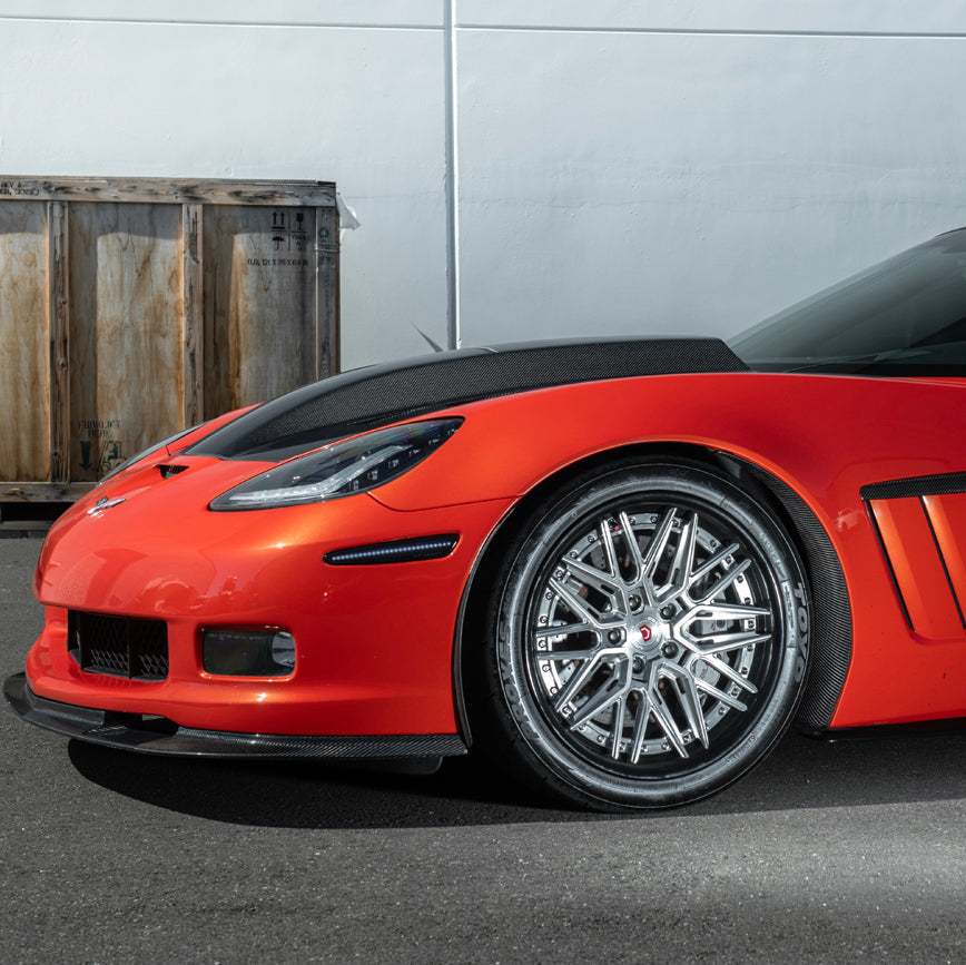 Corvette C6 Carbon Fiber Factory Style Front Fender Rear Extension Splash Guards image 5