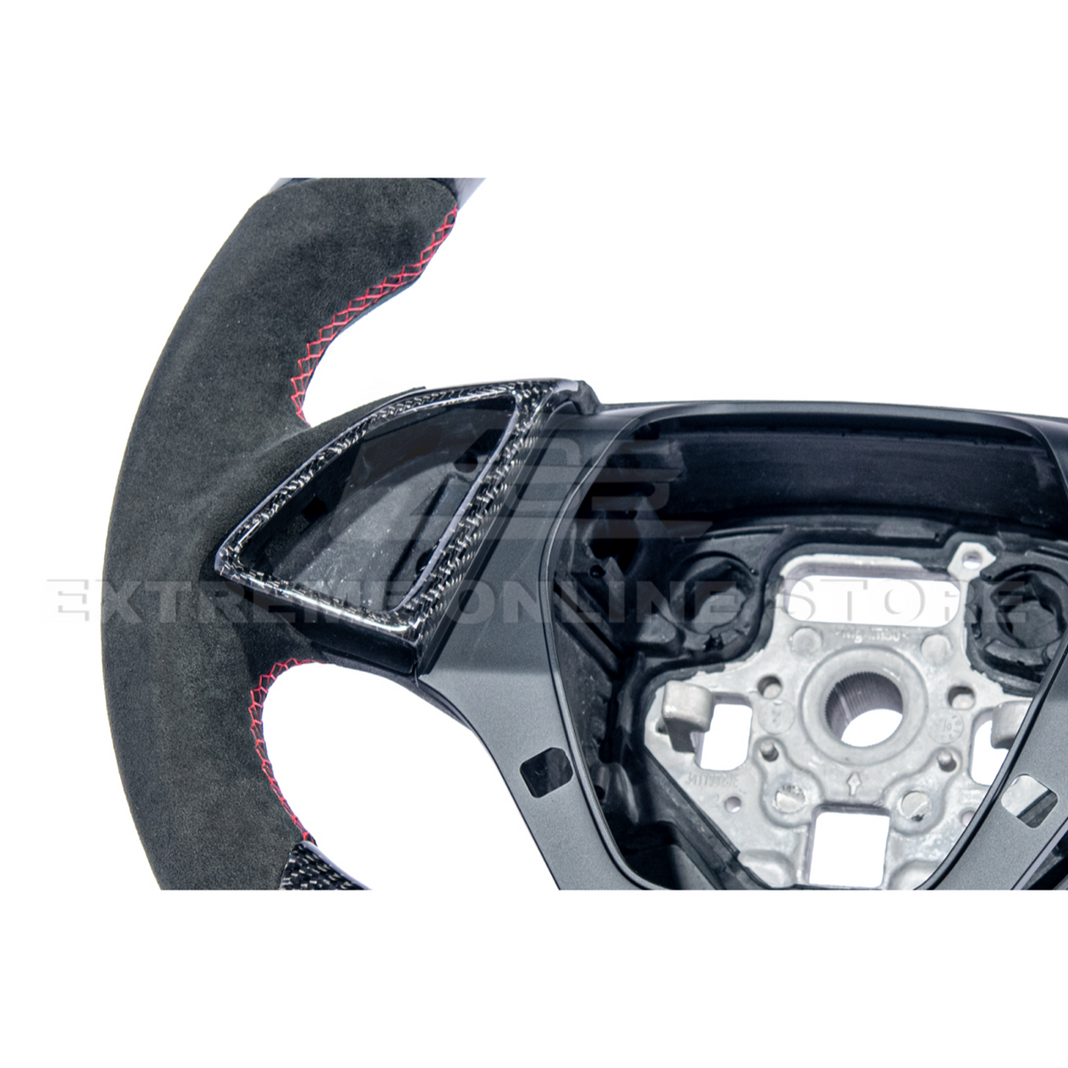 2016-2024 CAMARO CARBON FIBER Black Alcantara Red Stripe Steering Wheel image 20