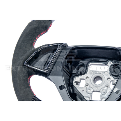 2016-2024 CAMARO CARBON FIBER Black Alcantara Red Stripe Steering Wheel image 20