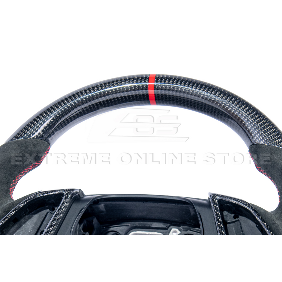 2016-2024 CAMARO CARBON FIBER Black Alcantara Red Stripe Steering Wheel image 19