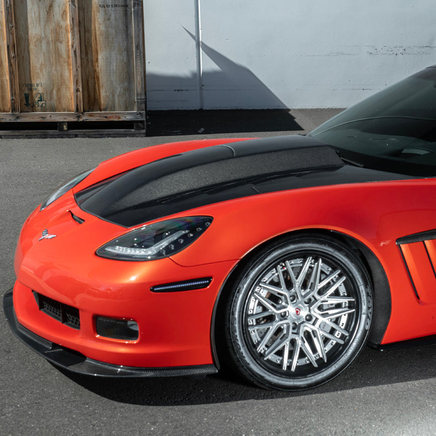 Corvette C6 Carbon Fiber Factory Style Front Fender Rear Extension Splash Guards image 6