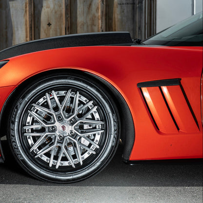 Corvette C6 Carbon Fiber Factory Style Front Fender Rear Extension Splash Guards image 8