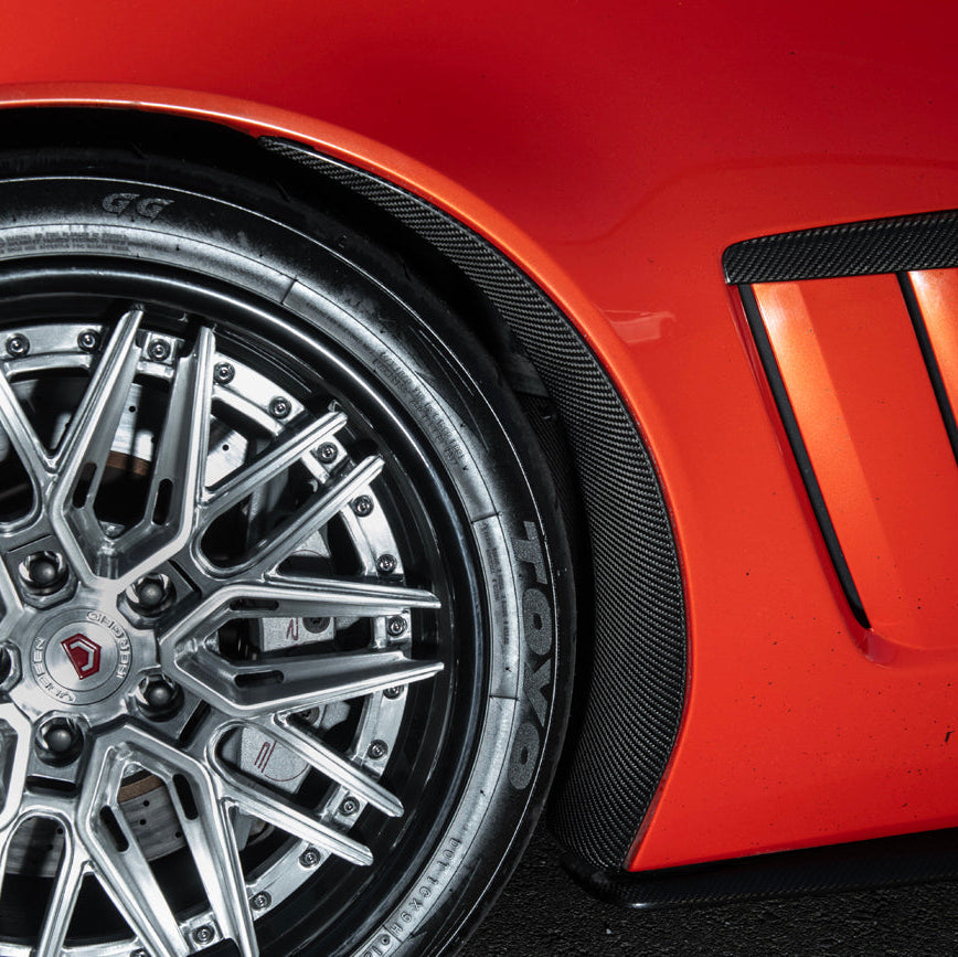 Corvette C6 Carbon Fiber Factory Style Front Fender Rear Extension Splash Guards image 9