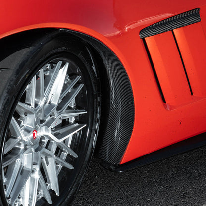 Corvette C6 Carbon Fiber Factory Style Front Fender Rear Extension Splash Guards image 10