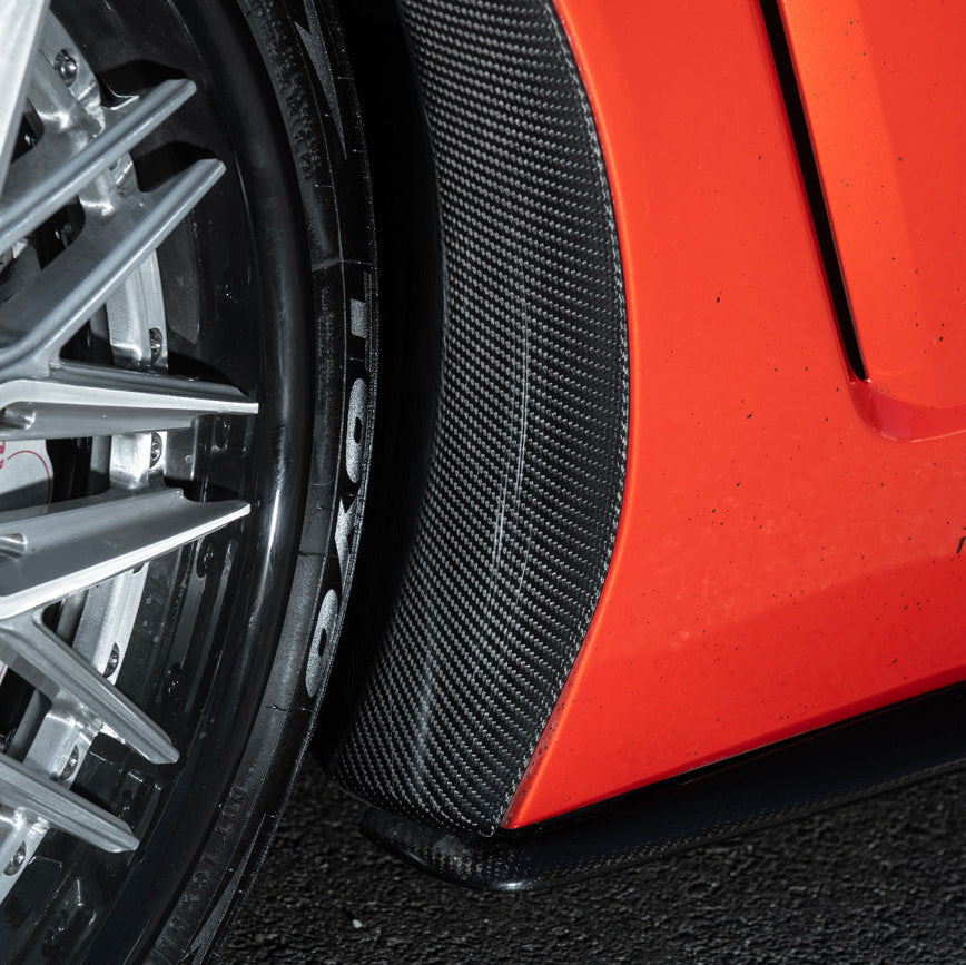 Corvette C6 Carbon Fiber Factory Style Front Fender Rear Extension Splash Guards image 11