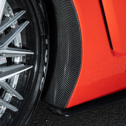 Corvette C6 Carbon Fiber Factory Style Front Fender Rear Extension Splash Guards image 11