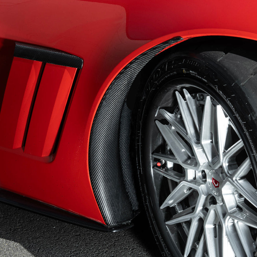 Corvette C6 Carbon Fiber Factory Style Front Fender Rear Extension Splash Guards image 14