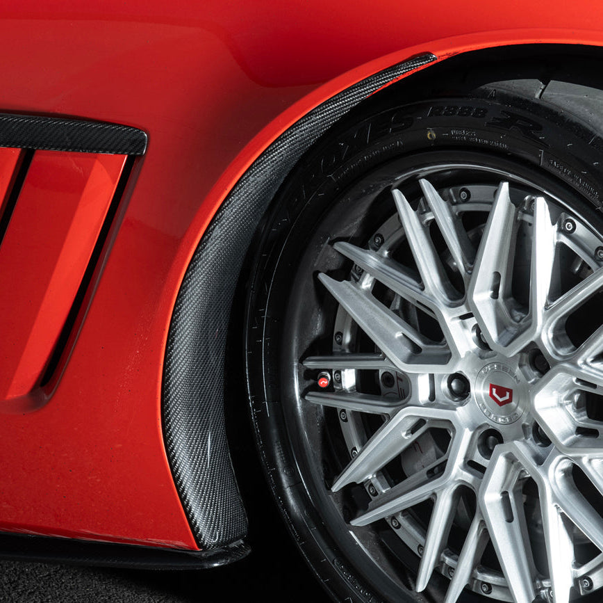 Corvette C6 Carbon Fiber Factory Style Front Fender Rear Extension Splash Guards image 15