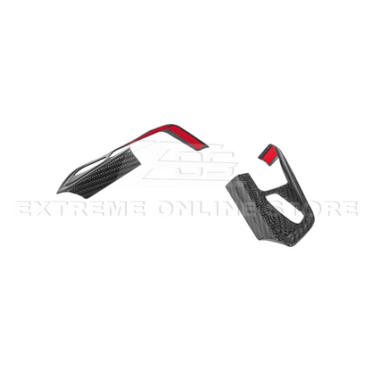 Corvette C8 DRY CARBON FIBER Steering Wheel Trim Cover w/ Collison Button image 10