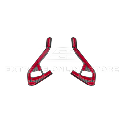 Corvette C8 DRY CARBON FIBER Steering Wheel Trim Cover w/ Collison Button image 11