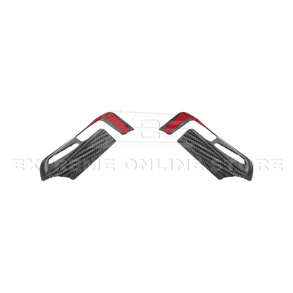 Corvette C8 DRY CARBON FIBER Steering Wheel Trim Cover w/ Collison Button image 8