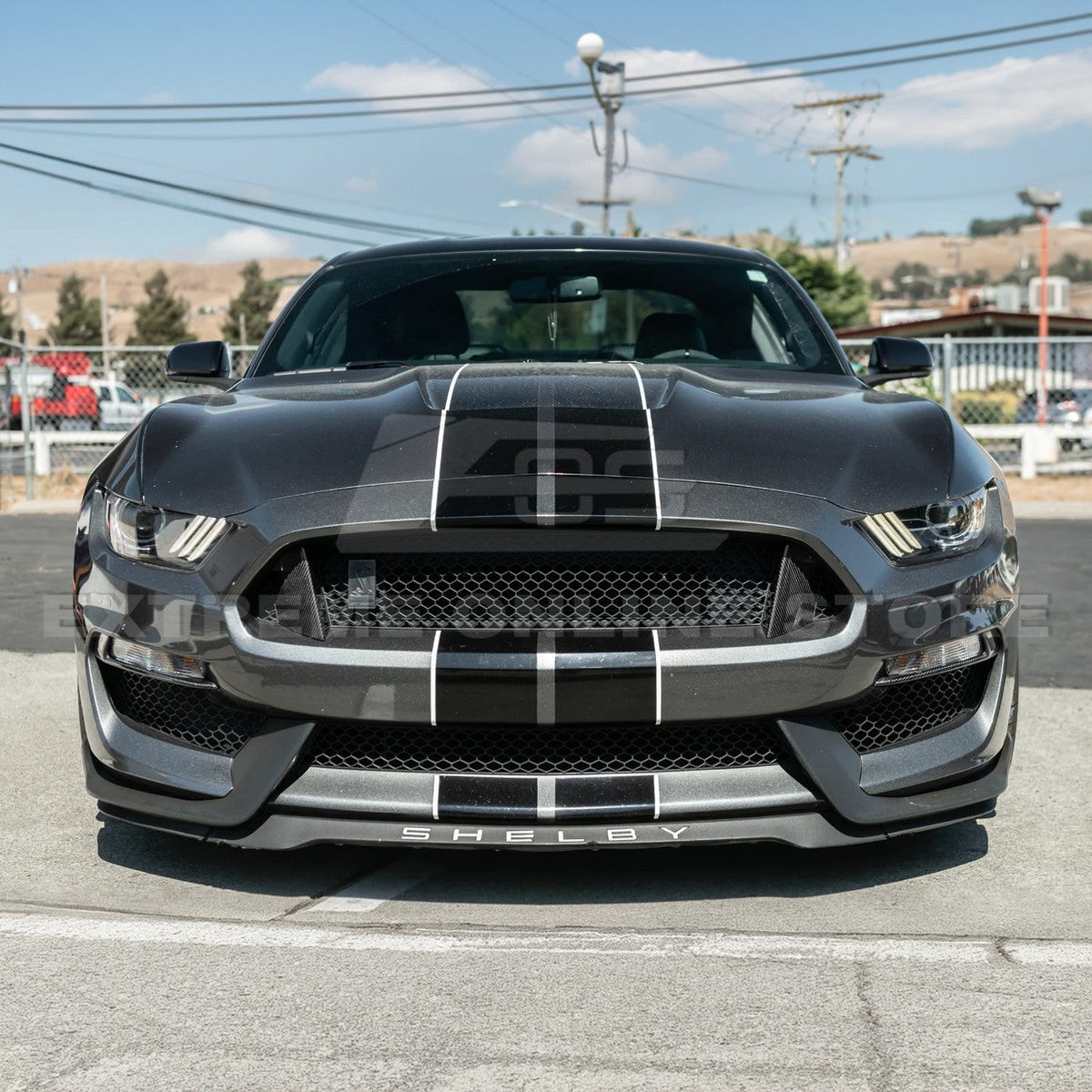 2015-20 Ford Mustang Shelby GT350 DRY Carbon Fiber Front Upper Grille Inserts Pair image 6