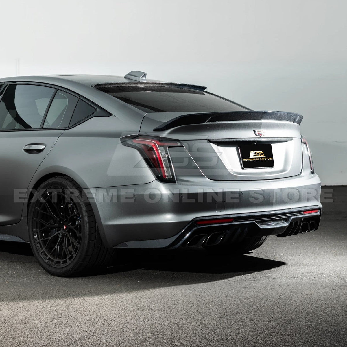 2020-Up Cadillac CT5 CT5-V | Carbon Fiber Rear Roof Top Window Spoiler Kit image 5