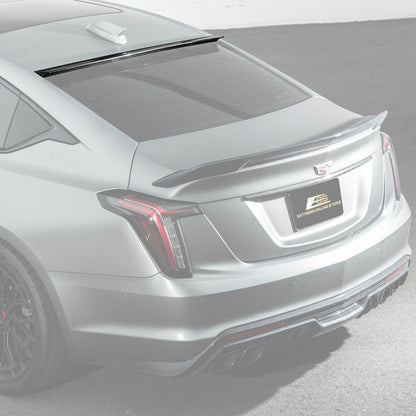 2020-Up Cadillac CT5 CT5-V | Carbon Fiber Rear Roof Top Window Spoiler Kit image 1