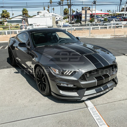 2015-20 Ford Mustang Shelby GT350 DRY Carbon Fiber Front Upper Grille Inserts Pair image 8