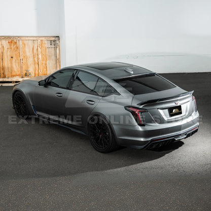 2020-Up Cadillac CT5 CT5-V | Carbon Fiber Rear Roof Top Window Spoiler Kit image 4