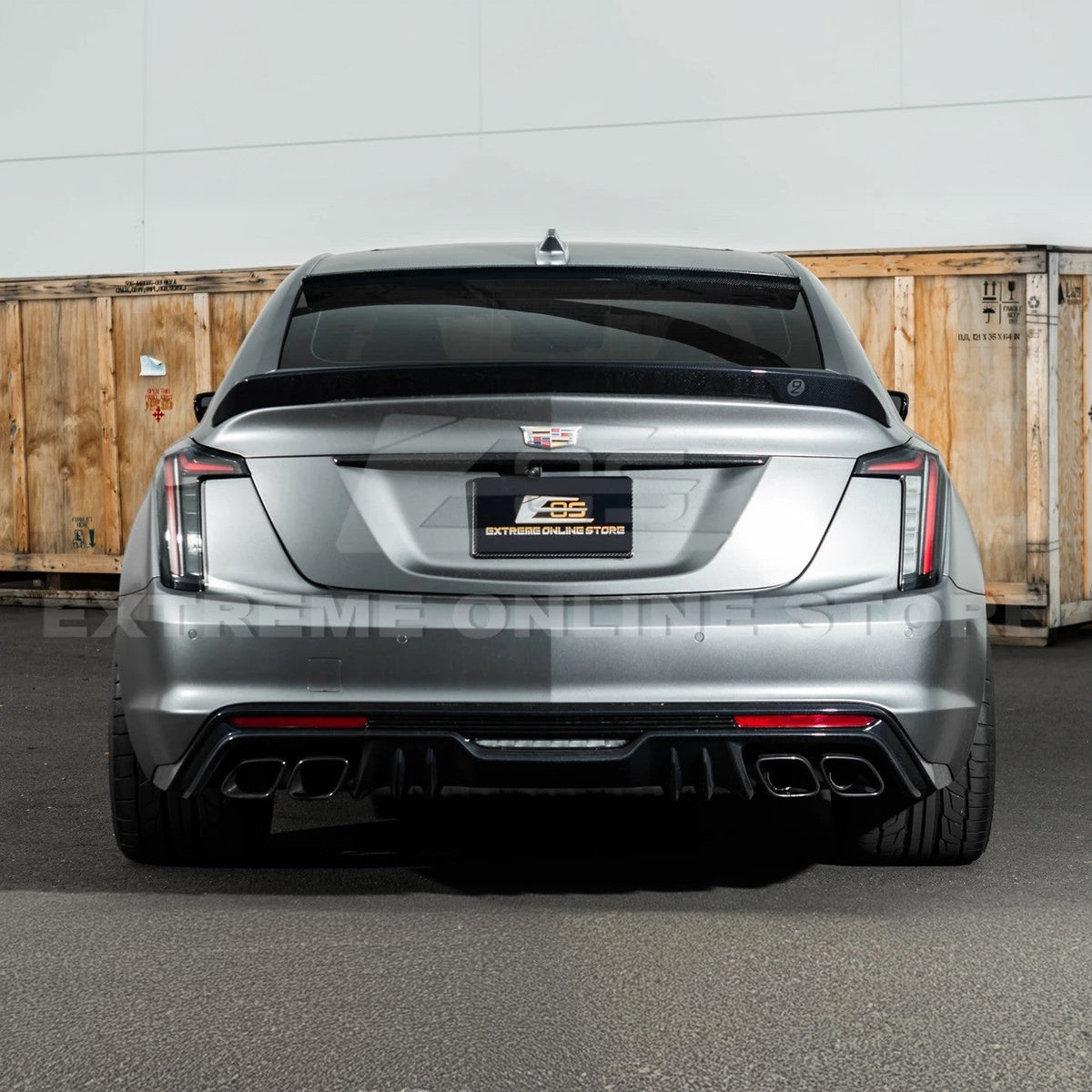 2020-Up Cadillac CT5 CT5-V | Carbon Fiber Rear Roof Top Window Spoiler Kit image 6