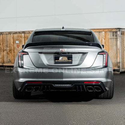 2020-Up Cadillac CT5 CT5-V | Carbon Fiber Rear Roof Top Window Spoiler Kit image 6