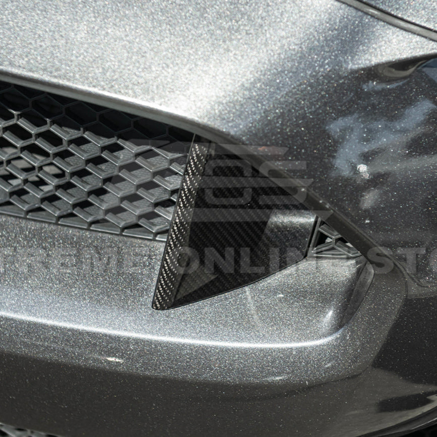 2015-20 Ford Mustang Shelby GT350 DRY Carbon Fiber Front Upper Grille Inserts Pair image 15
