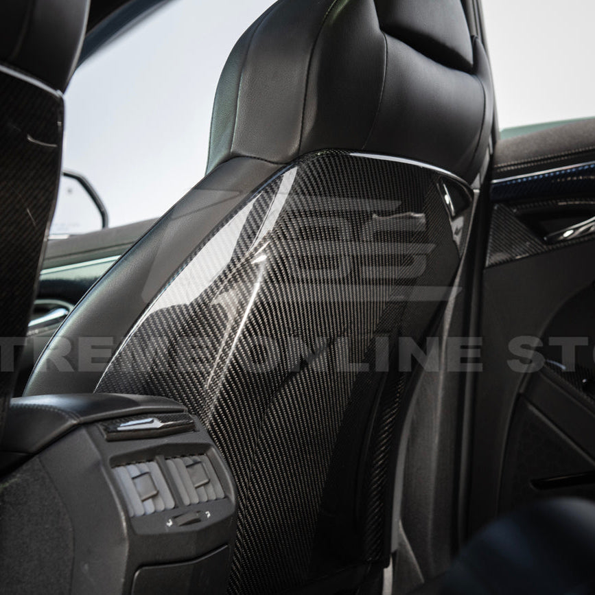 2009-15 Cadillac CTS V Dry CARBON FIBER Seat Back Cover image 9