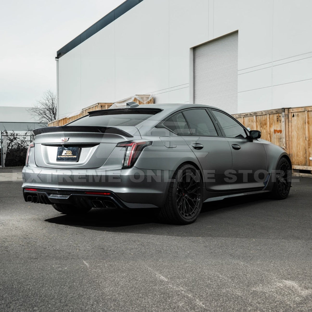 2020-Up Cadillac CT5 CT5-V | Carbon Fiber Rear Roof Top Window Spoiler Kit image 8