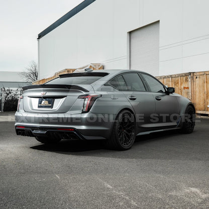 2020-Up Cadillac CT5 CT5-V | Carbon Fiber Rear Roof Top Window Spoiler Kit image 8
