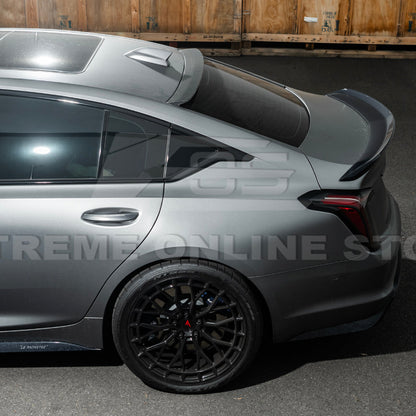 2020-Up Cadillac CT5 CT5-V | Carbon Fiber Rear Roof Top Window Spoiler Kit image 10