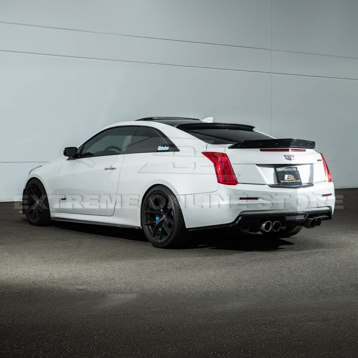 2013-19 Cadillac ATS ATS-V Coupe Carbon Fiber Rear Roof Top Window Spoiler image 4