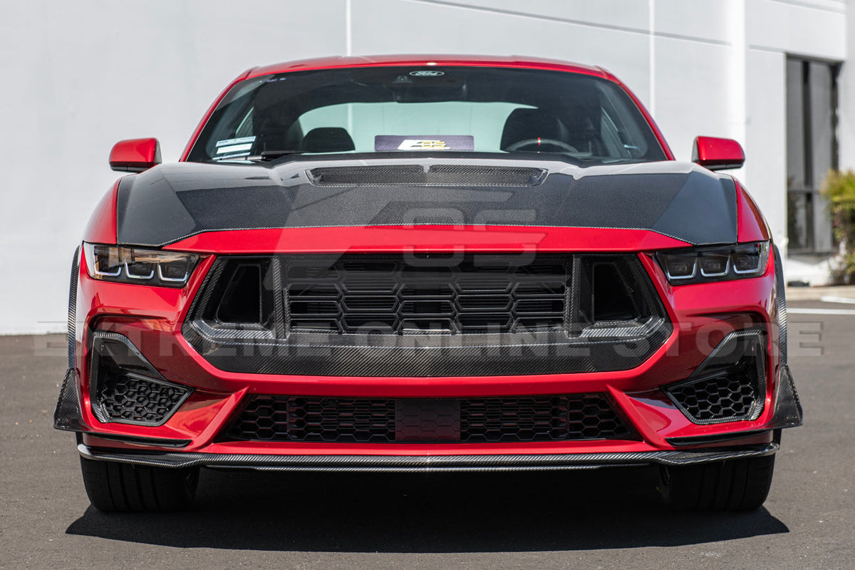 2024+ Ford Mustang GT DRY CARBON FIBER Front Side Grille image 4