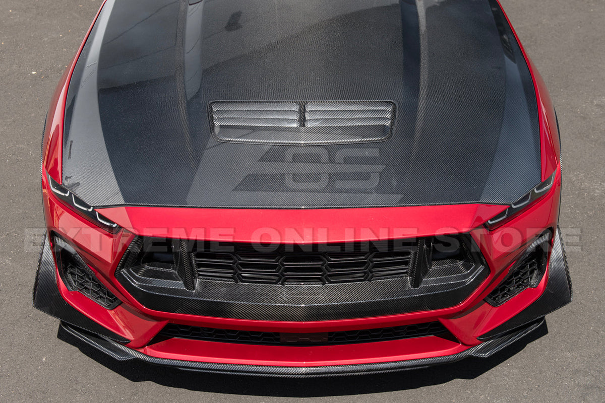 2024+ Ford Mustang GT Replacement Dry Carbon Fiber Front Grille Cover image 6