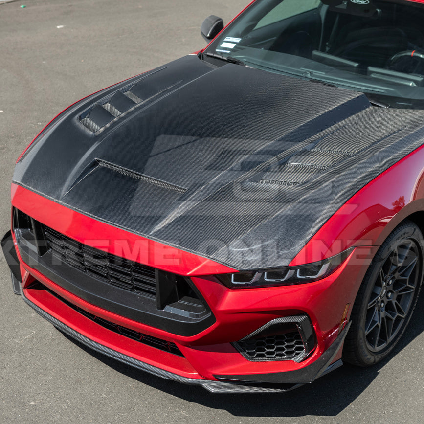 2024-Up Ford Mustang Front Bumper Hood Vented Cover image 4