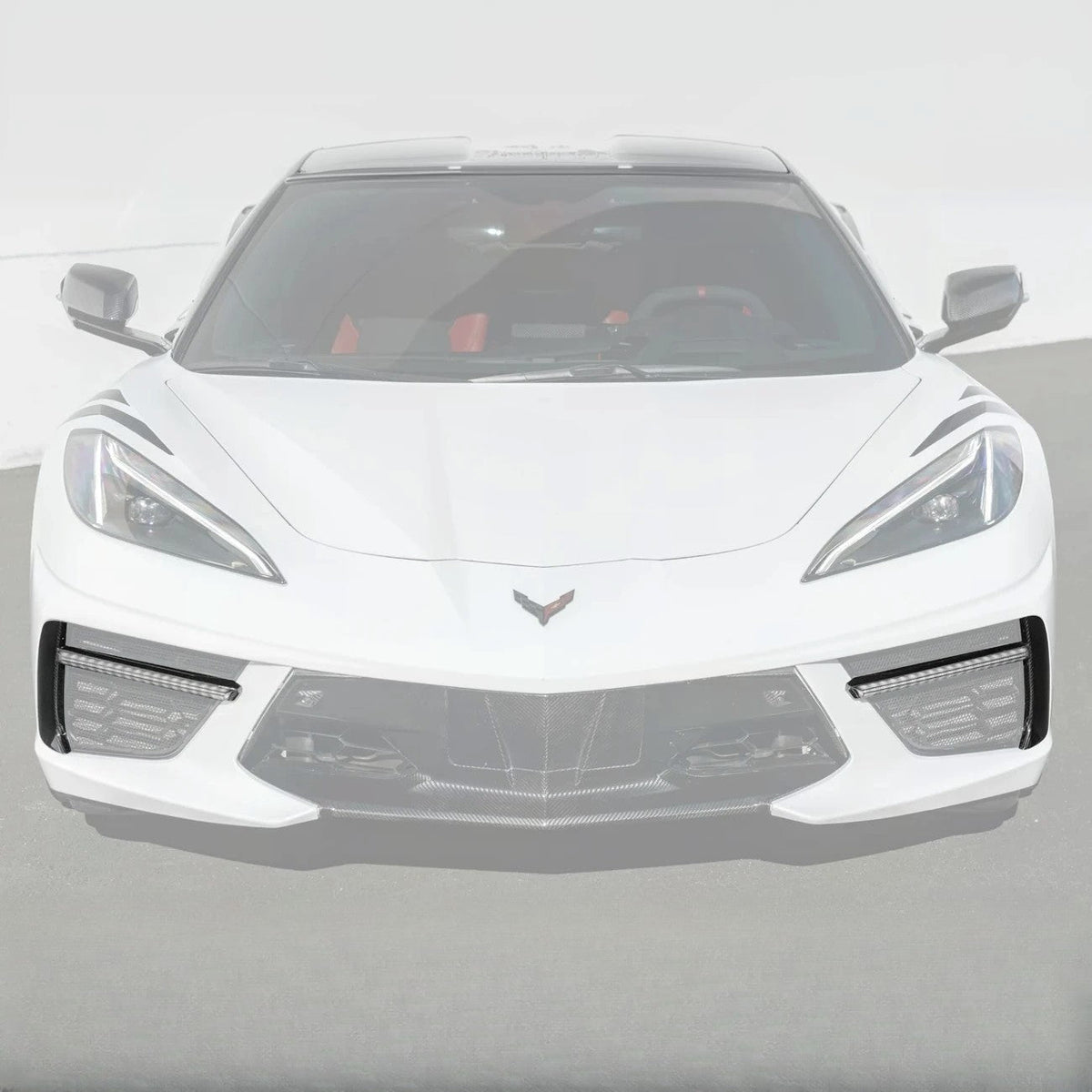 2020-Up Corvette C8 DRY CARBON FIBER Sequential LED DRL Light Bar Bezel Insert image 3