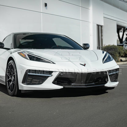 2020-Up Corvette C8 DRY CARBON FIBER Sequential LED DRL Light Bar Bezel Insert image 7