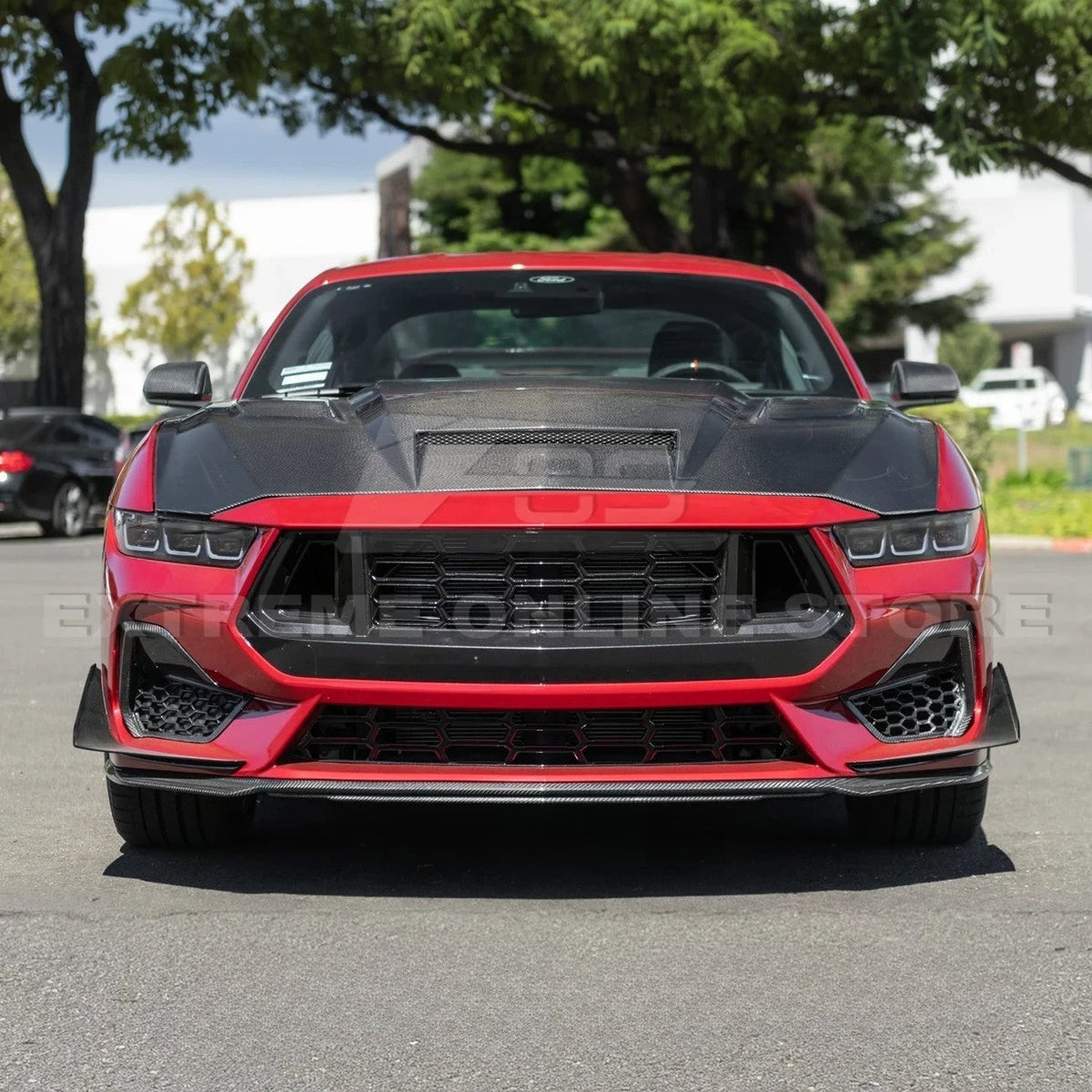 2024-Up Ford Mustang Front Bumper Hood Vented Cover image 5