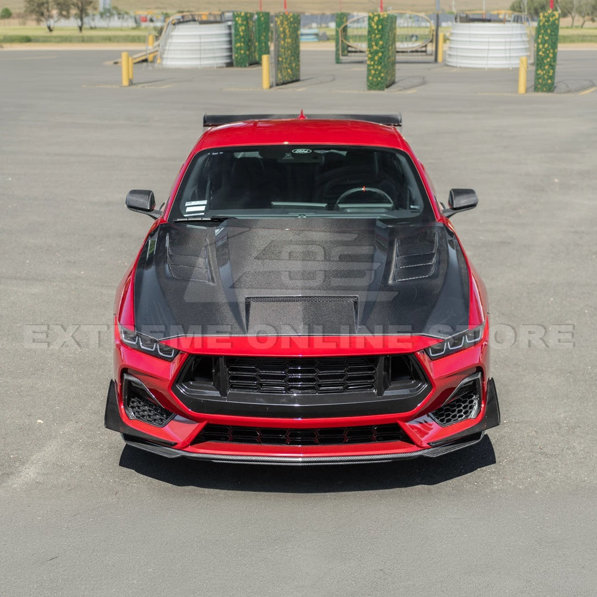 2024-Up Ford Mustang Front Bumper Hood Vented Cover image 6