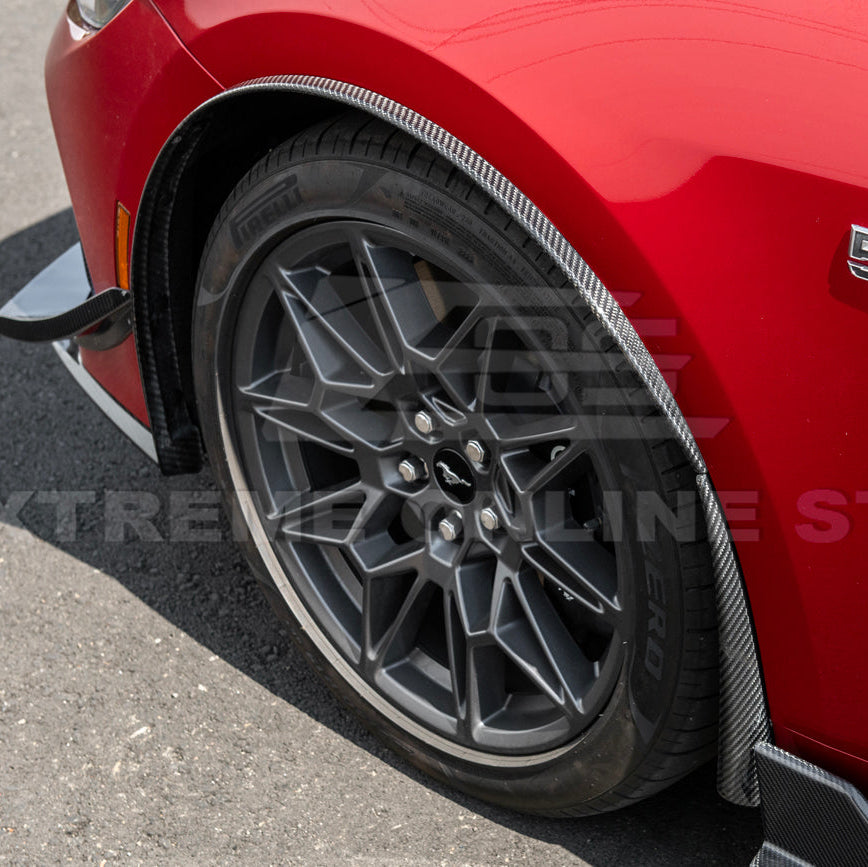 2024-Up Ford Mustang S650 Dry CARBON FIBER Front Quarter Fender Flare Extension image 4