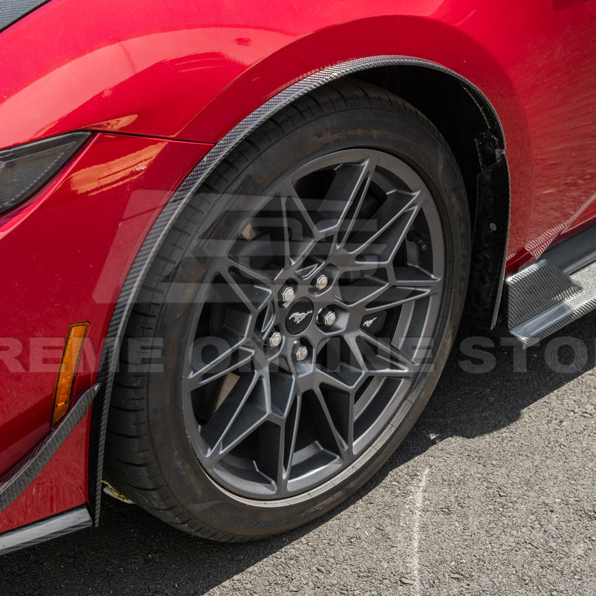 2024-Up Ford Mustang S650 Dry CARBON FIBER Front Quarter Fender Flare Extension image 5