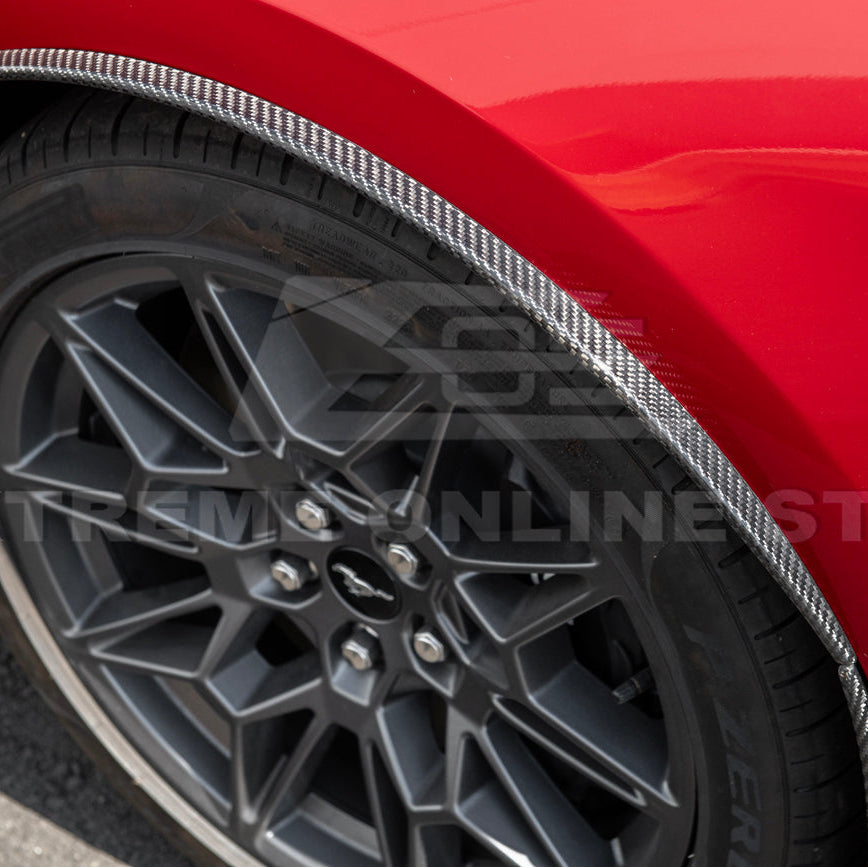 2024-Up Ford Mustang S650 Dry CARBON FIBER Front Quarter Fender Flare Extension image 6