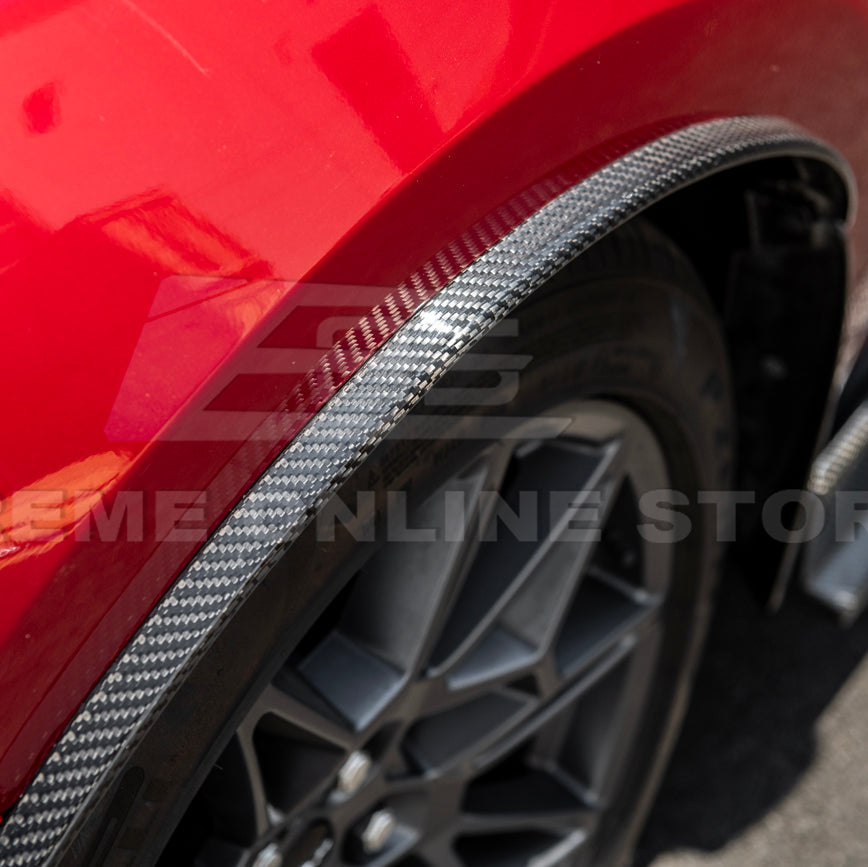 2024-Up Ford Mustang S650 Dry CARBON FIBER Front Quarter Fender Flare Extension image 7