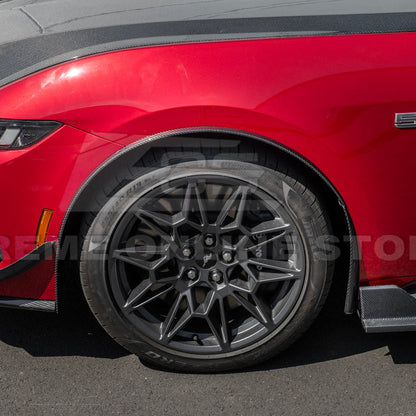 2024-Up Ford Mustang S650 Dry CARBON FIBER Front Quarter Fender Flare Extension image 9