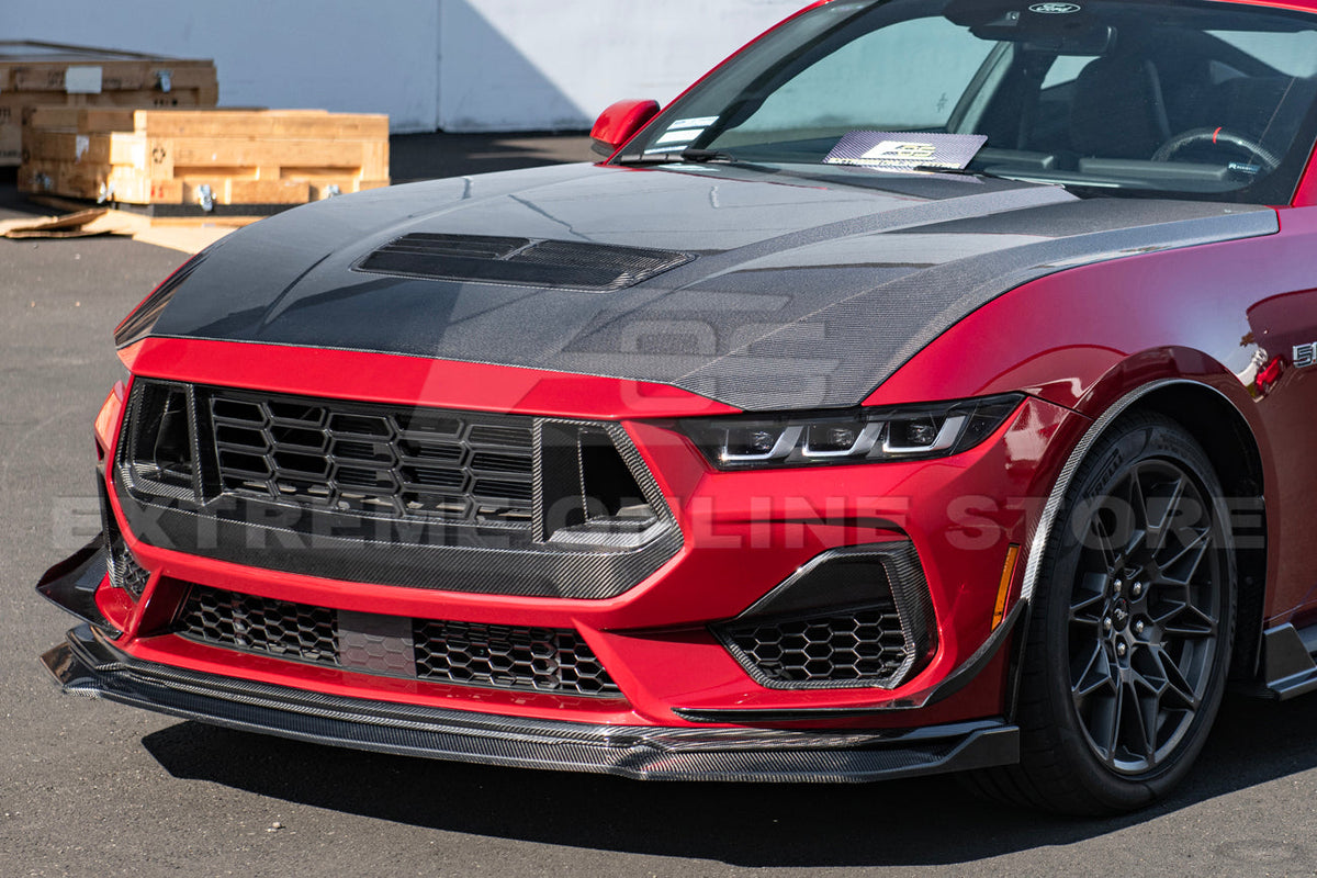 2024+ Ford Mustang GT DRY CARBON FIBER Front Side Grille image 3
