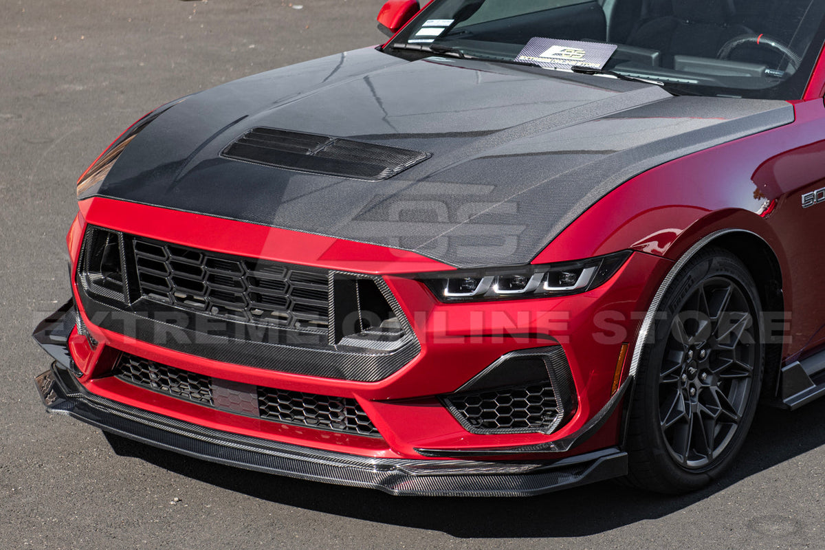 2024+ Ford Mustang GT Replacement Dry Carbon Fiber Front Grille Cover image 5