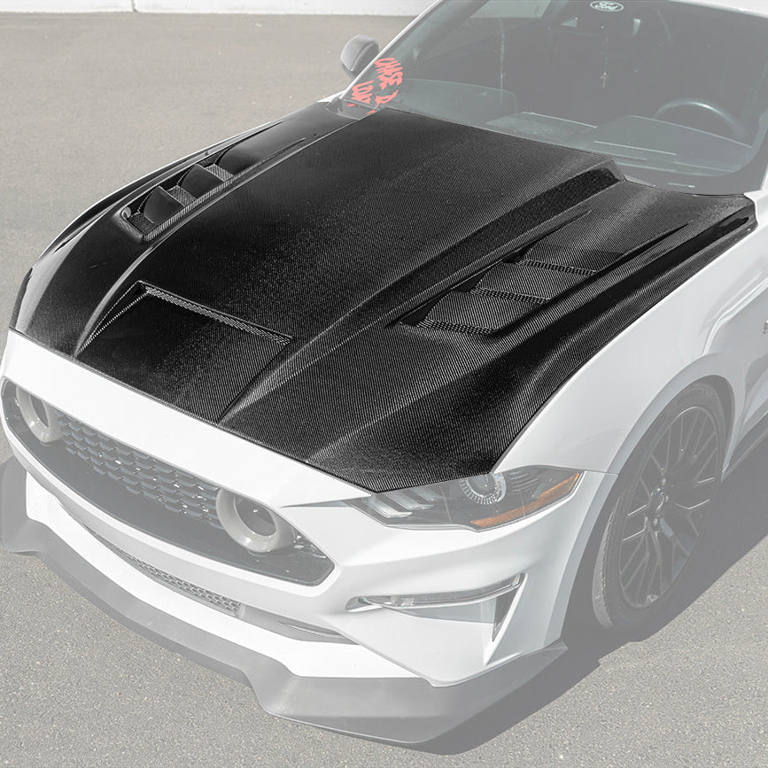 2018-23 Ford Mustang Terminator Style Front Vented Bumper Hood image 3
