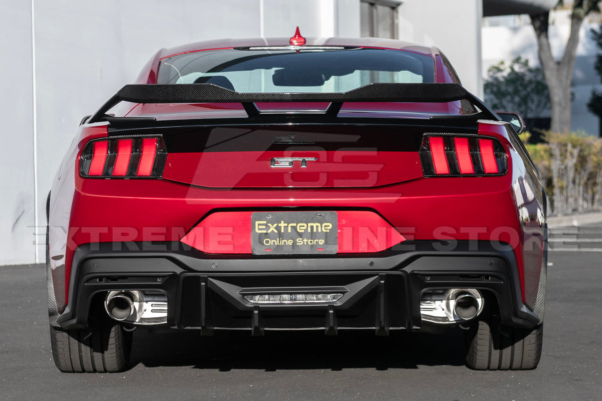 2024+ Ford Mustang Rear Bumper Diffuser Dual Tips image 3