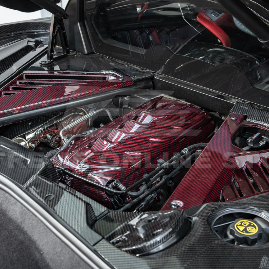 2020-Up Corvette C8 DRY CARBON FIBER LT2 Rear Engine Cover image 21