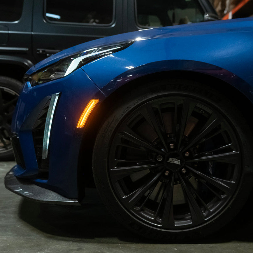2020-Up Cadillac CT5 | Front Bumper Amber LED Side Marker Lights image 6