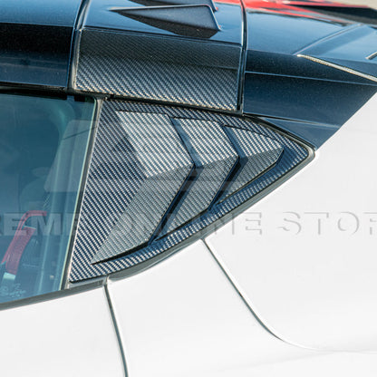 2020-Up Corvette C8 DRY Carbon Fiber Side Quarter Window Louver Sun Shade Cover image 8