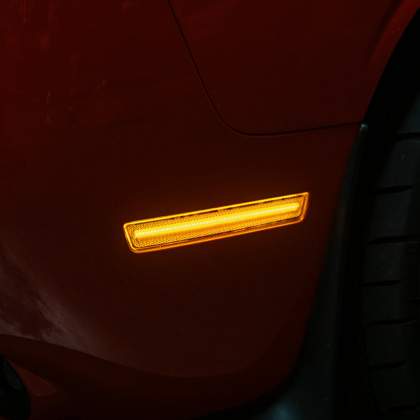 2015-23 Dodge Challenger | Front Bumper Amber LED Reflector Side Marker Light image 10