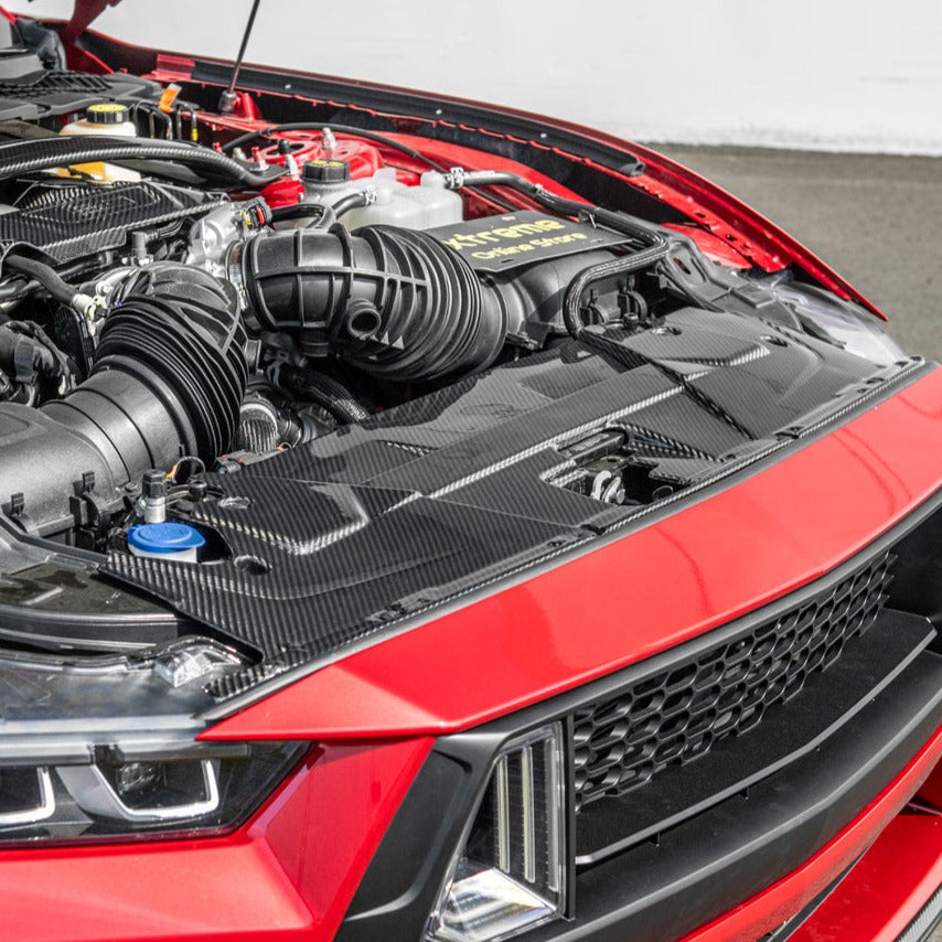 2024+ Ford Mustang DRY CARBON FIBER Radiator Cover image 2